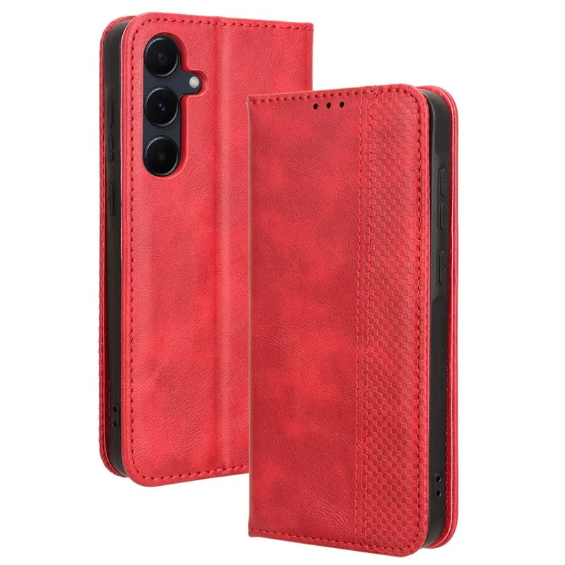 For Samsung Galaxy A35 5G Phone Case Flip Protective Cover Stand Feature - Red