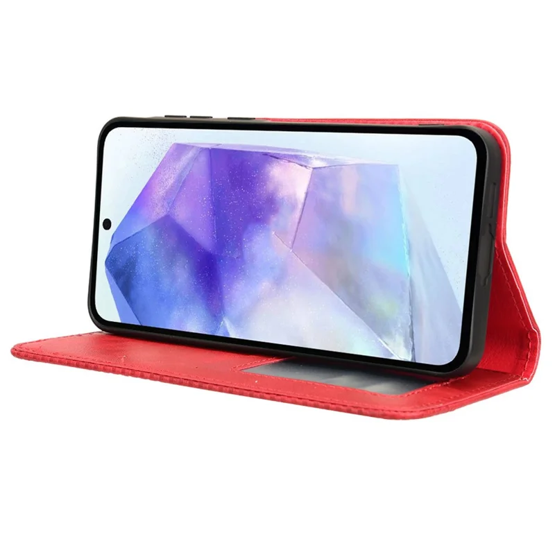 For Samsung Galaxy A35 5G Phone Case Flip Protective Cover Stand Feature - Red