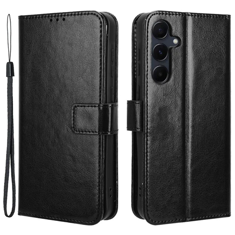 Case for Samsung Galaxy A35 5G Leather Phone Case with Card Holder TPU Inner Shell - Black