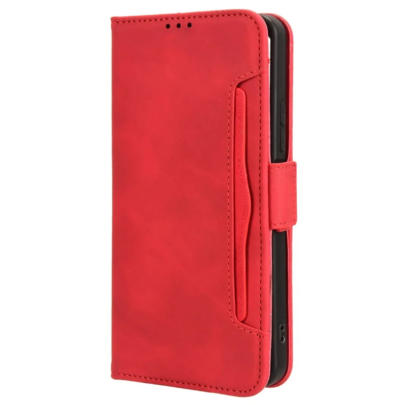 For Xiaomi Redmi 13C 5G / 13R 5G / Poco M6 5G Leather Wallet Case Stand Folio Card Holder Phone Cover - Red