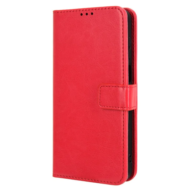 For Motorola Moto G Play (2024) 4G Flip Phone Cover with TPU Inner Shell Leather Wallet Case - Red