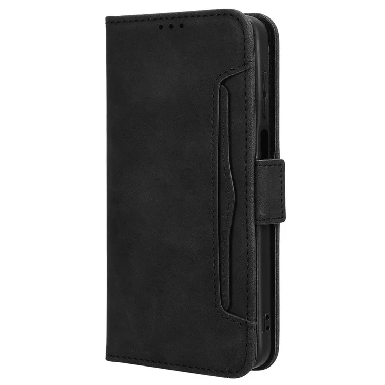 For Motorola Moto G Play (2024) 4G Leather Case with Credit Card Holder Phone Cover Wallet - Black