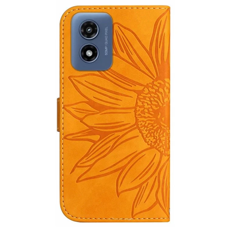 HT04 für Motorola Moto G Play 5G (2024) / Moto G 5G (2024) Lederhülle mit Handschlaufe - Gelb