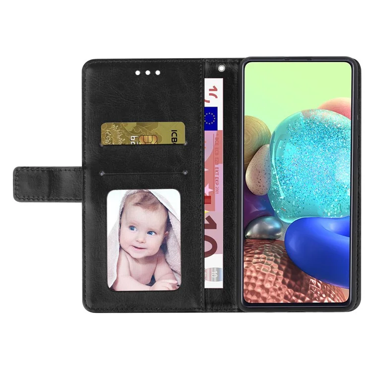 HT01 Für Motorola Moto G Play 5G (2024) / Moto G 5G (2024) Brieftaschen-Hülle Lederabdeckung mit Ständer - Schwarz