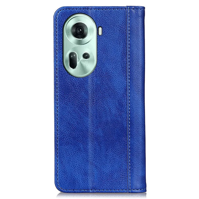 For Oppo Reno11 5G (Global) Litchi Texture Wallet Phone Case Split Leather Cover - Blue