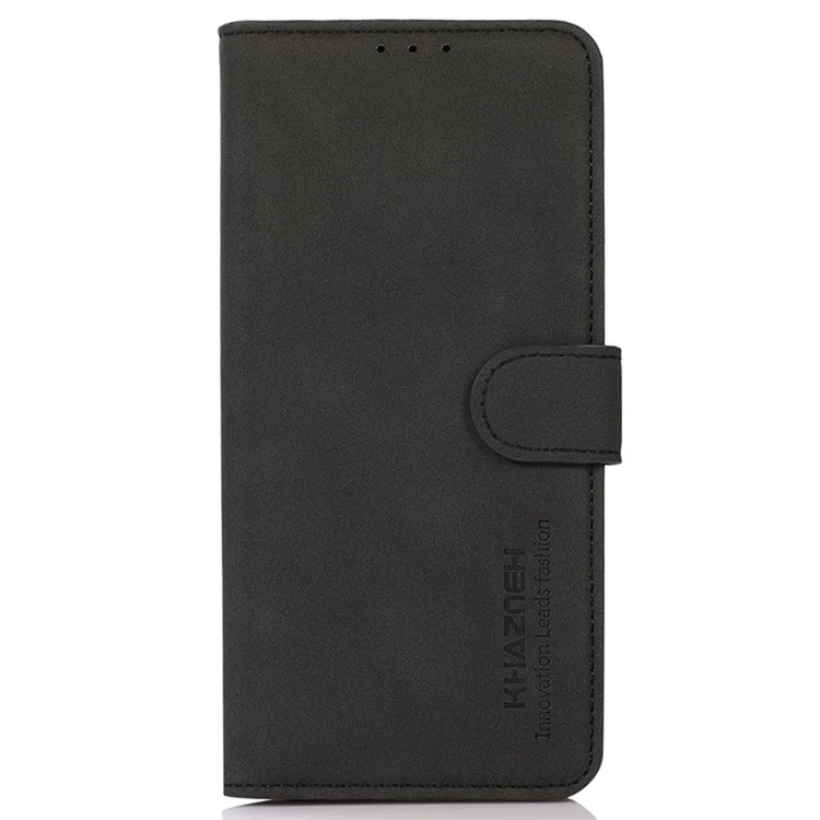KHAZNEH For Honor X8b 4G Handyhülle Strukturiertes Leder Cover mit Geldbörse - Schwarz