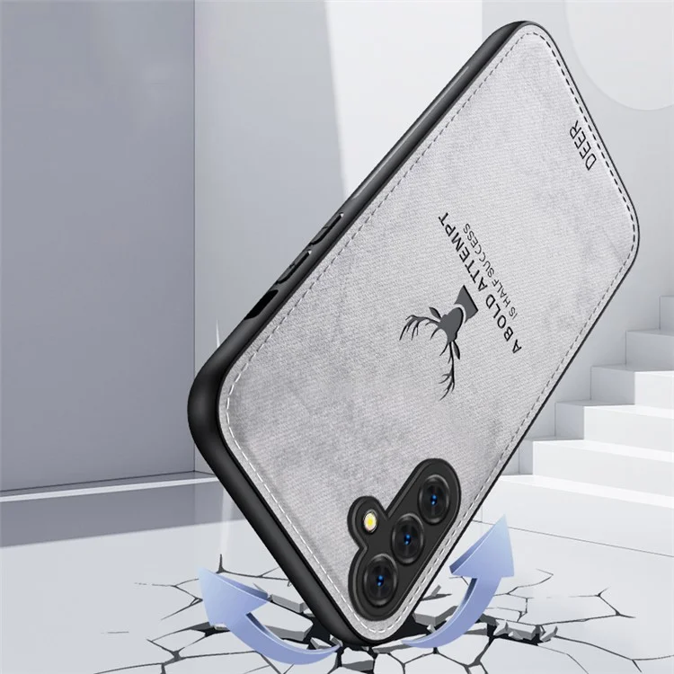 Samsung Galaxy S24+ Hülle Soft Texture Hirschmuster Stoßfest Handyhülle - Grau