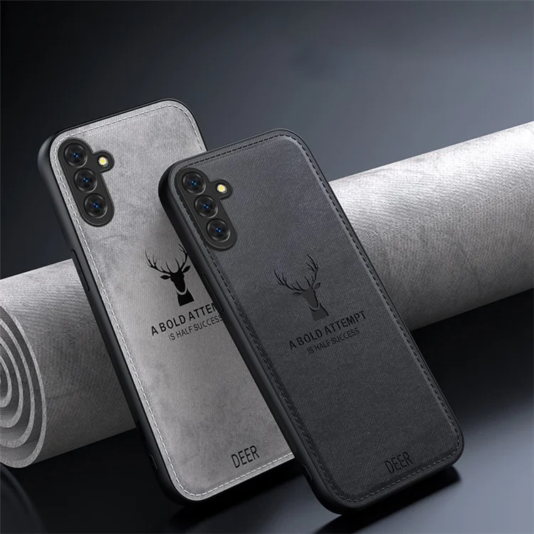 Samsung Galaxy S24+ Hülle Soft Texture Hirschmuster Stoßfest Handyhülle - Grau