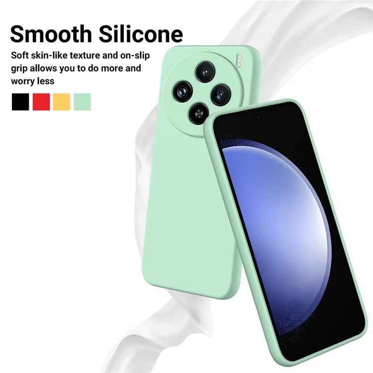 Для vivo X100 5G Phone Case Liquid Silicone Protective Cover with Strap - Зеленый