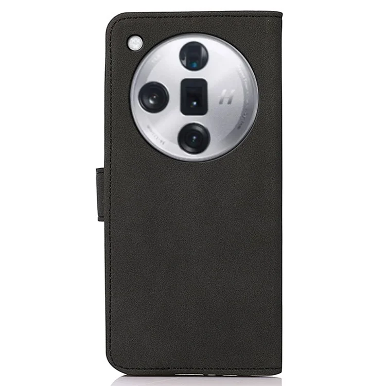 KHAZNEH For Oppo Find X7 Pro / Find X7 Ultra Phone Leather Case Wallet Stand Cover - Black