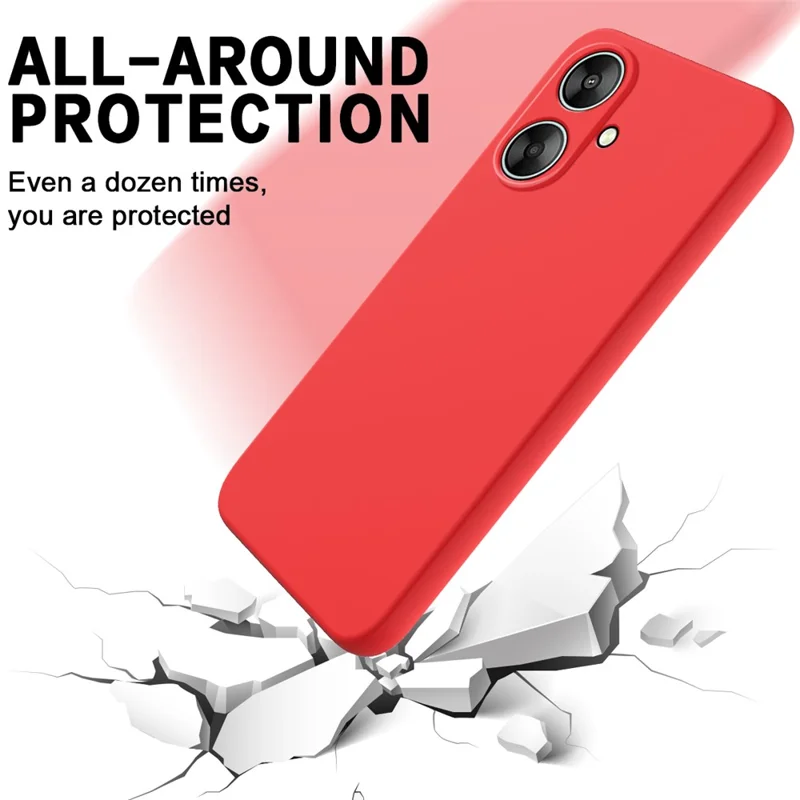 For Xiaomi Redmi 13C 5G / 13R 5G / Poco M6 5G Phone Case with Strap Liquid Silicone - Red