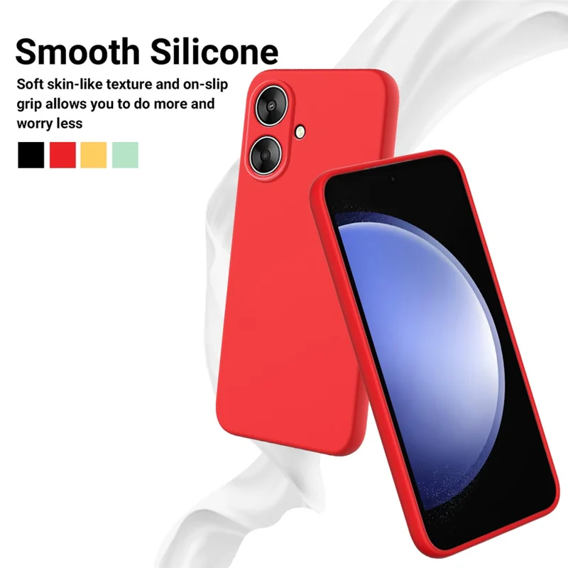 For Xiaomi Redmi 13C 5G / 13R 5G / Poco M6 5G Phone Case with Strap Liquid Silicone - Red