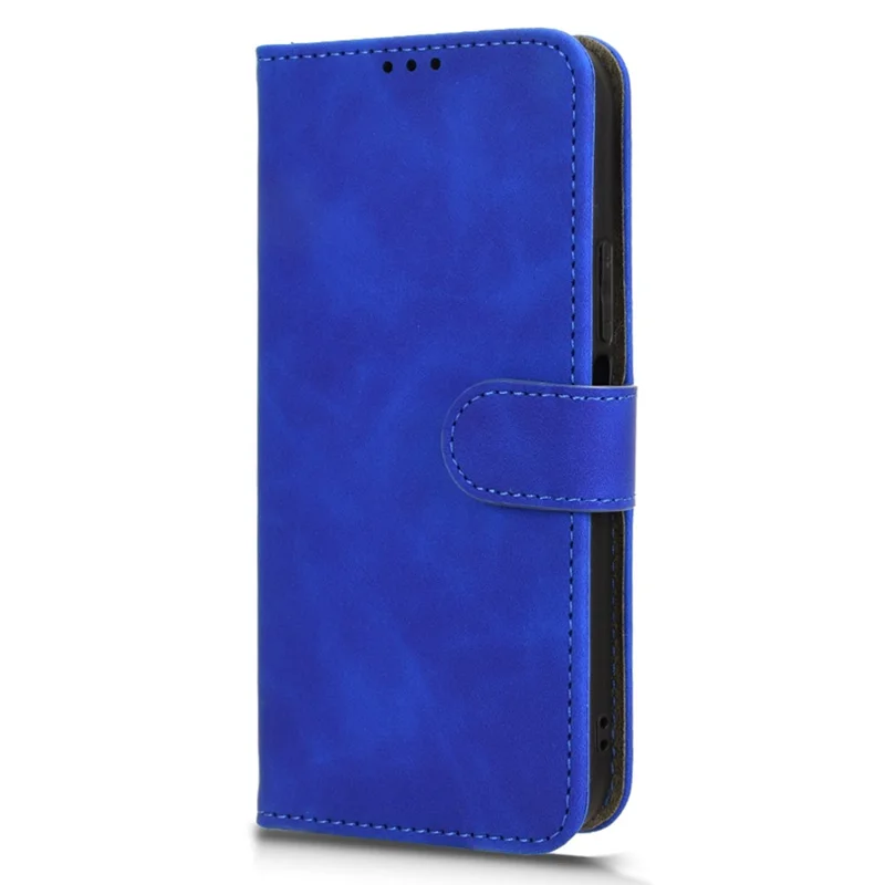 For ZTE Blade A54 Wallet Case Leather Phone Cover Skin-touch Texture - Blue