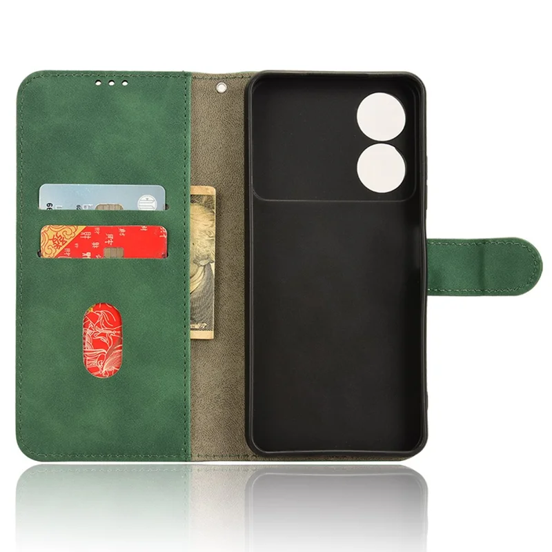 Phone Case for ZTE Blade A34 PU Leather Wallet Flip Phone Cover - Green