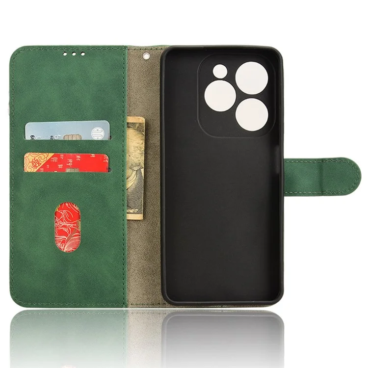 Phone Cover for Infinix Hot 40i PU Leather Case with Wallet Stand - Green