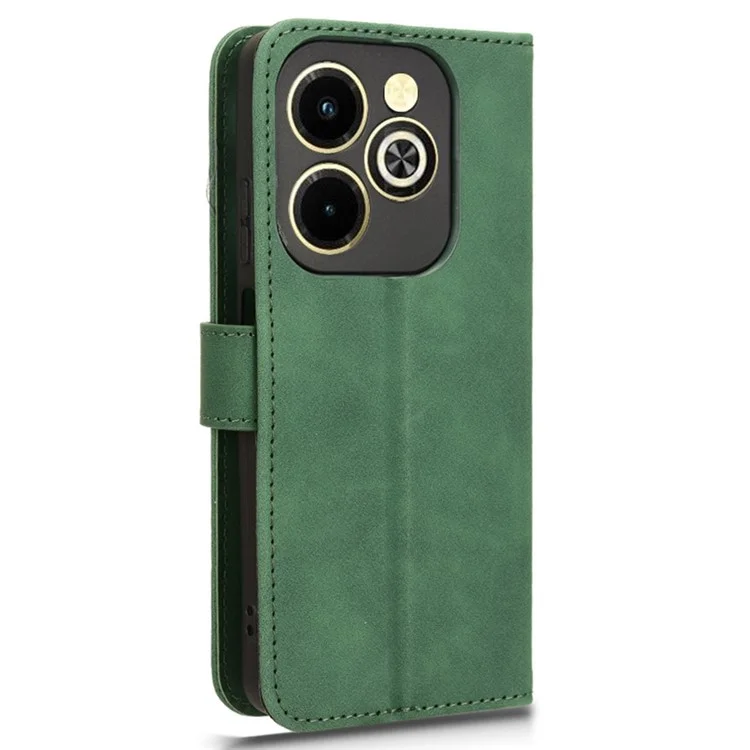 Phone Cover for Infinix Hot 40i PU Leather Case with Wallet Stand - Green