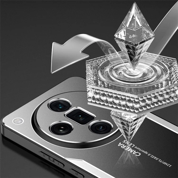 Pour Oppo Find X7 5G Étui de protection antichoc en alliage d'aluminium - Argent