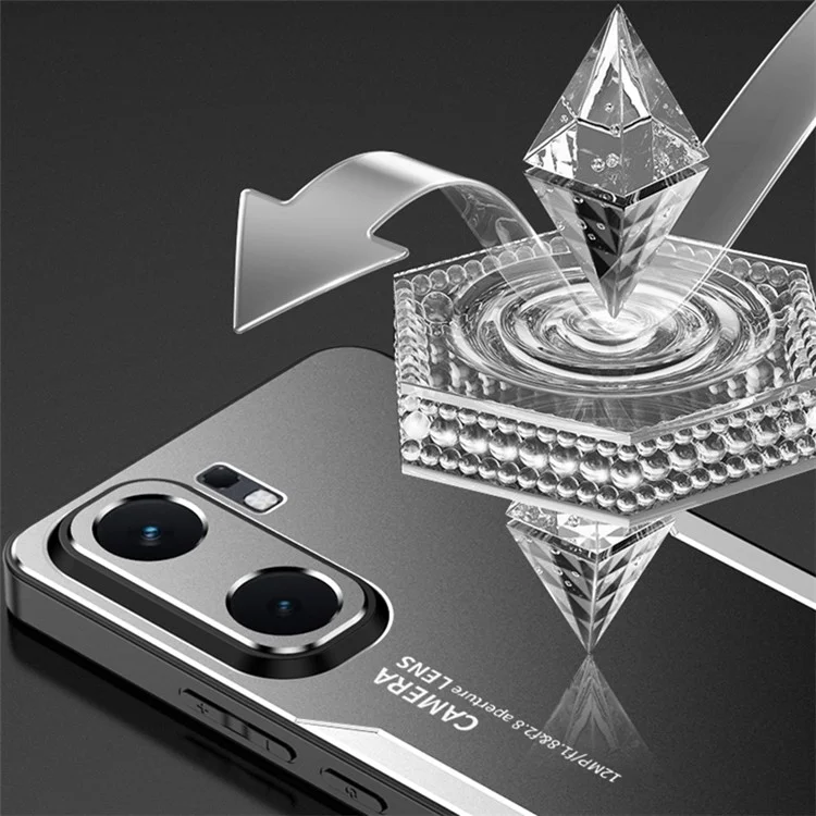Per vivo iQOO Neo9 5G Cover Protezione contro le cadute Lega di alluminio Cover in metallo per telefono - Argento