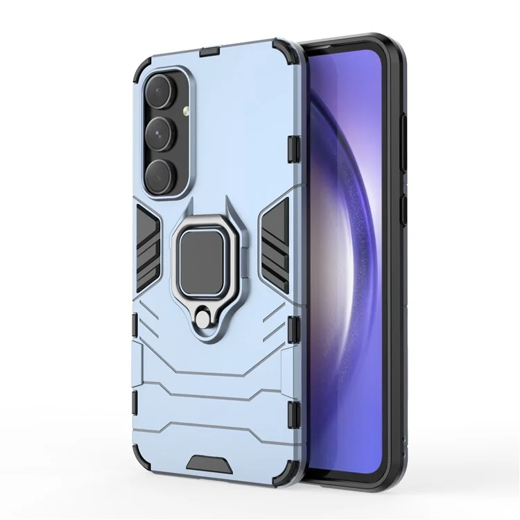 Para Samsung Galaxy A55 5G Case Anti-drop PC + TPU Ring Kickstand Phone Shell - Azul