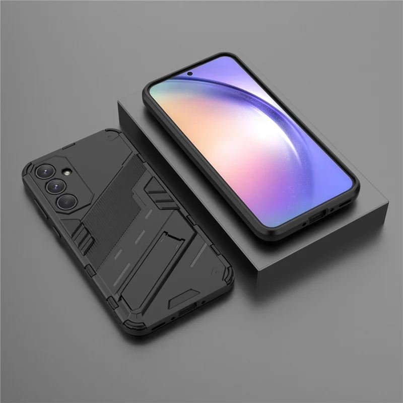 Per Samsung Galaxy A35 5G Case Slim-Fit TPU+PC Phone Cover con Supporto Invisibile - Nero