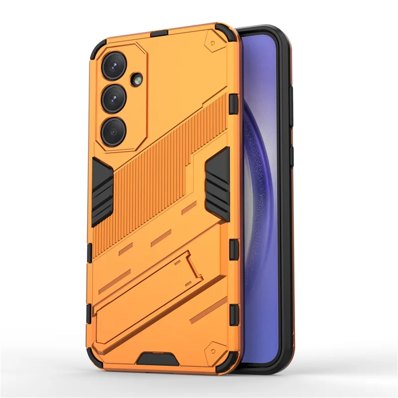 For Samsung Galaxy A35 5G Case Slim-Fit TPU+PC Phone Cover with Invisible Kickstand - Orange