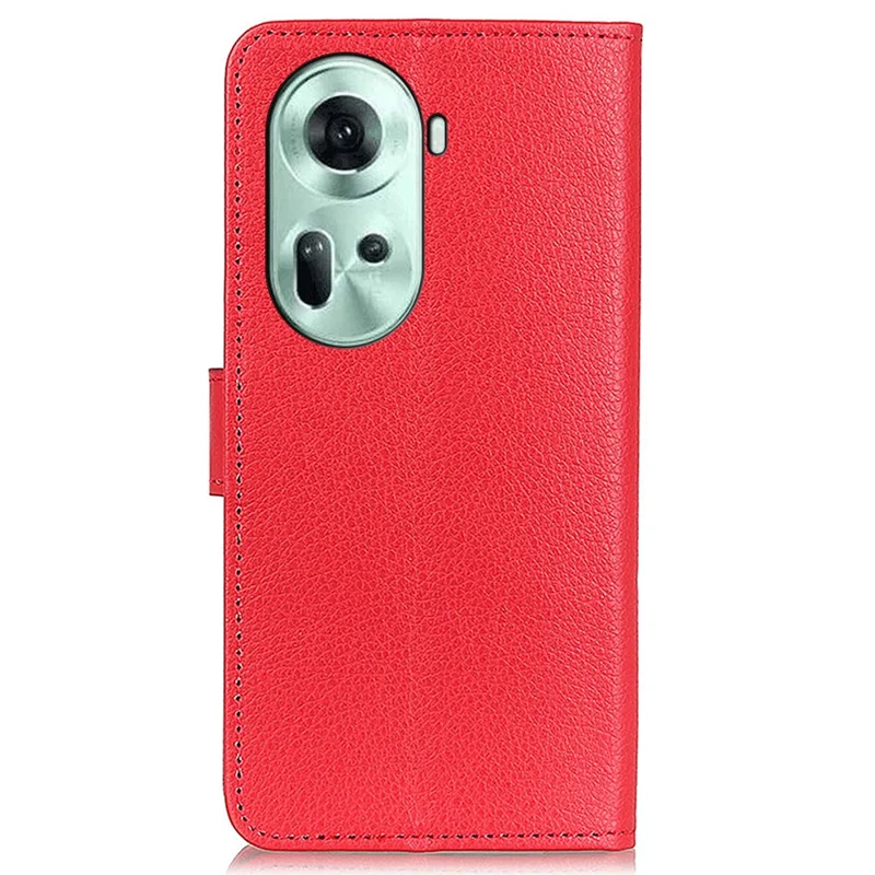For Oppo Reno11 5G (Global) Case Leather Litchi Texture Full Body Phone Protective Cover - Red