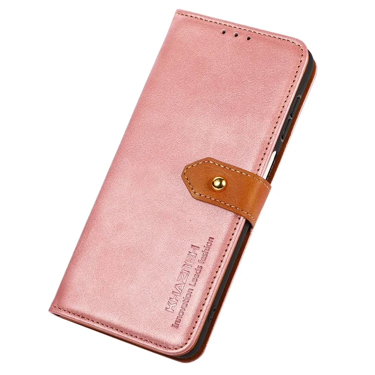 KHAZNEH Pour Oppo Find X7 5G Cowhide Texture Leather Case Wallet Phone Cover - Rose Gold