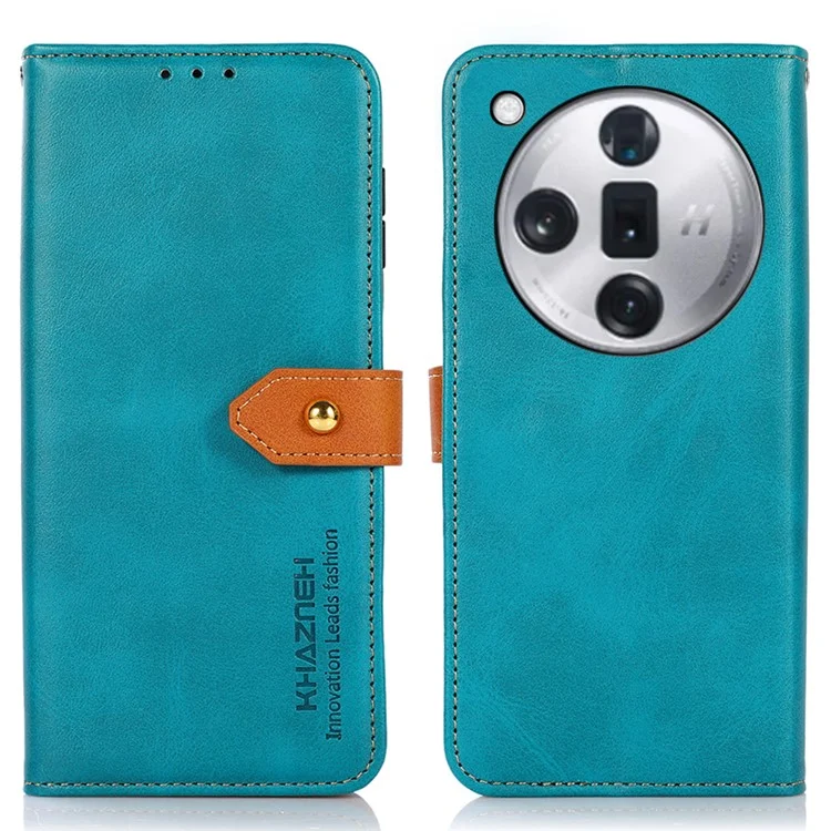 KHAZNEH Para Oppo Find X7 Pro / Find X7 Ultra Capa de Telefone Carteira Couro PU - Azul