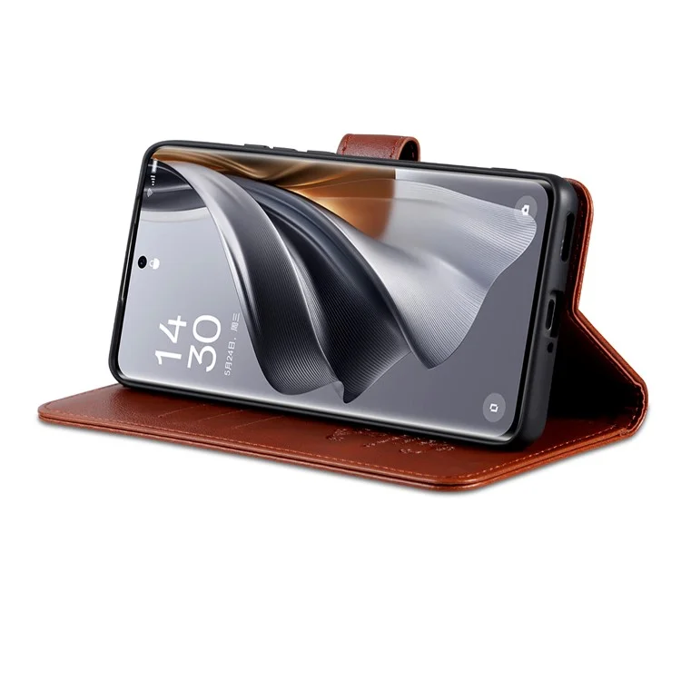 AZNS pour Huawei nova 12 5G Étui Portefeuille en Cuir PU Flip Cover - Marron