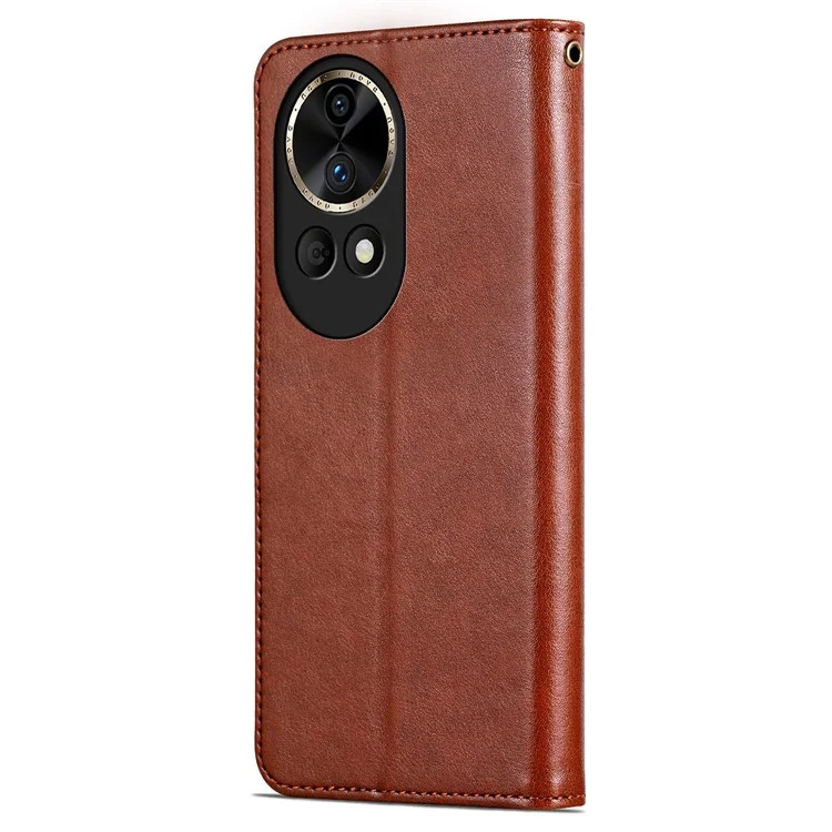 AZNS pour Huawei nova 12 5G Étui Portefeuille en Cuir PU Flip Cover - Marron