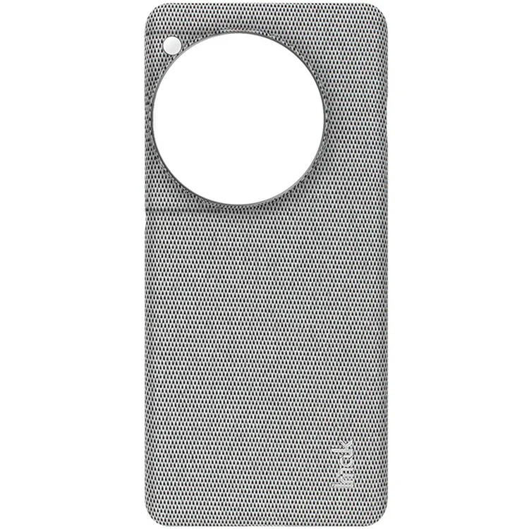 IMAK Ruiyi Series for OnePlus 12 5G Phone Case Leather+PC Cover Cloth Texture - Light Grey