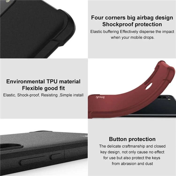 IMAK Para OnePlus 12 5g Matte TPU Case TPU Cubierta Protección a Prueba de Caída - Negro