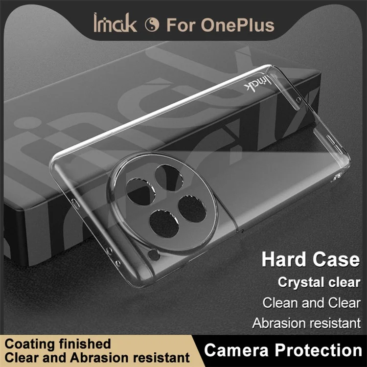 IMAK Crystal Case II Pro para OnePlus 12 5G Funda para Teléfono Celular Carcasa Dura de PC Transparente