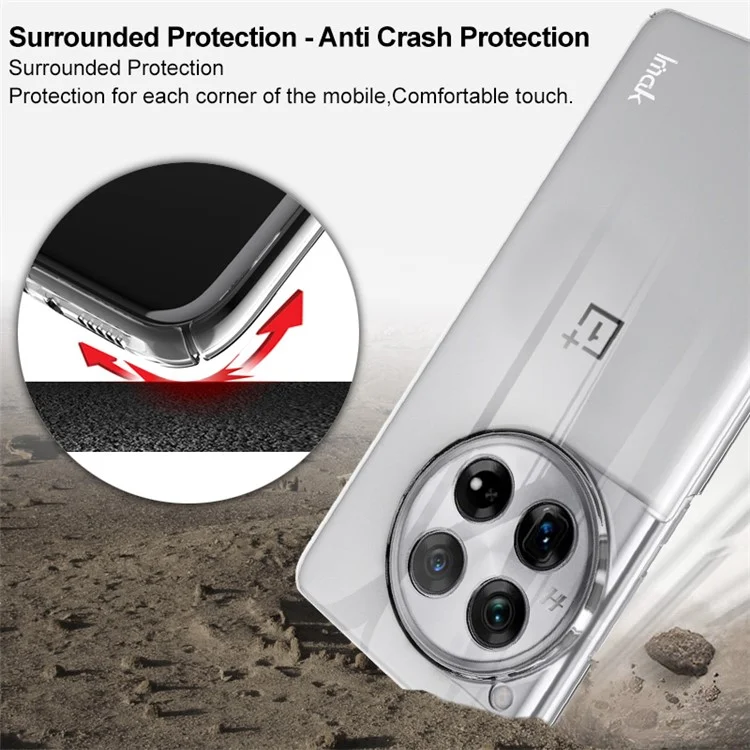 IMAK Crystal Case II Pro para OnePlus 12 5G Funda para Teléfono Celular Carcasa Dura de PC Transparente
