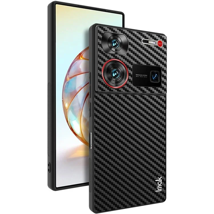 IMAK Lx-5-serie Für ZTE Nubia Z60 Ultra Case PU+TPU+PC Back Telefonabdeckung - Kohlefasertextur