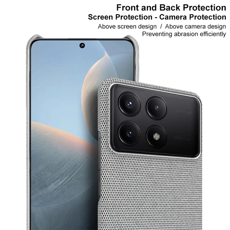 IMAK Ruiyi Series for Xiaomi Redmi K70E 5G / Poco X6 Pro 5G Case Fabric Texture Leather+PC Phone Back Cover - Black
