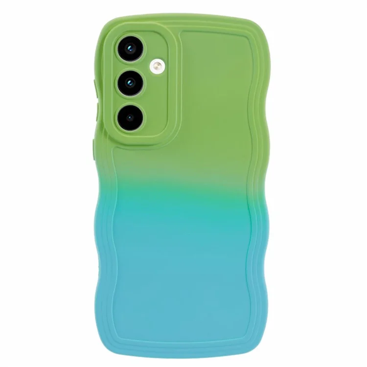 JTW-Serie für Samsung Galaxy A35 5G TPU-Handyhülle Farbverlauf Gummiüberzogene Abdeckung - Grün+Baby Blue