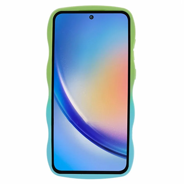 JTW-Serie für Samsung Galaxy A35 5G TPU-Handyhülle Farbverlauf Gummiüberzogene Abdeckung - Grün+Baby Blue