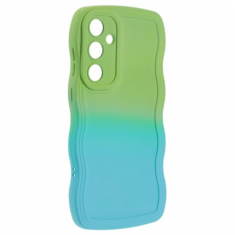 JTW-Serie für Samsung Galaxy A35 5G TPU-Handyhülle Farbverlauf Gummiüberzogene Abdeckung - Grün+Baby Blue