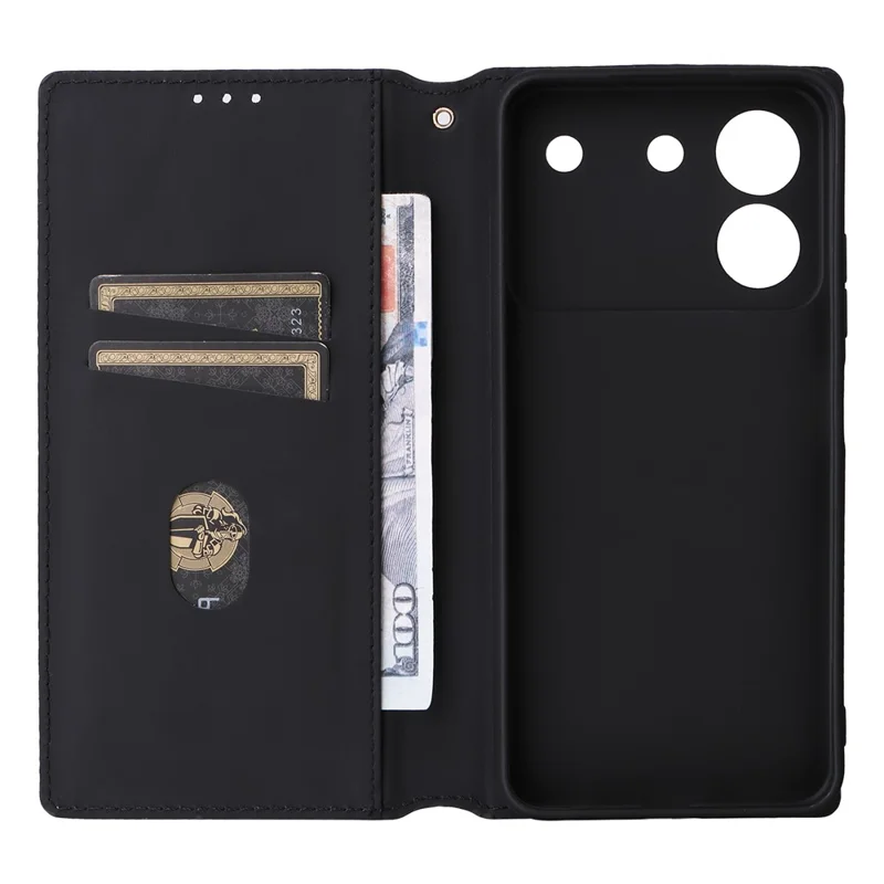 For ZTE Blade A54 Leather Case Magnetic Auto Closing Phone Wallet Cover - Blue