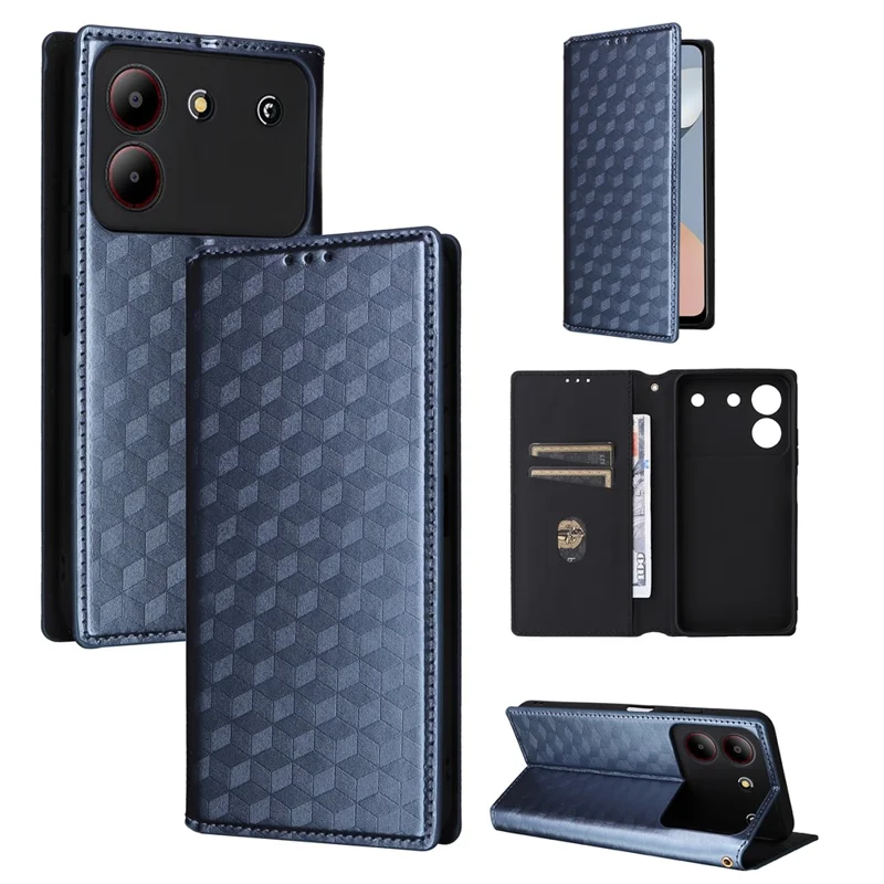 For ZTE Blade A54 Leather Case Magnetic Auto Closing Phone Wallet Cover - Blue