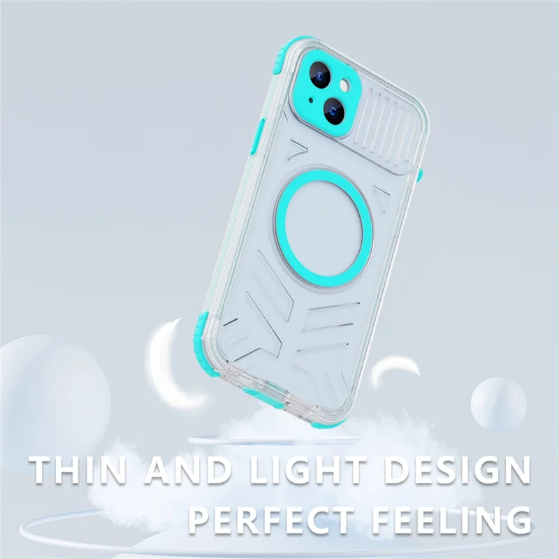 SHELLBOX CC Series For iPhone 15 IP68 Waterproof Phone Case Compatible with MagSafe Full Protection Cover - Lake Cyan