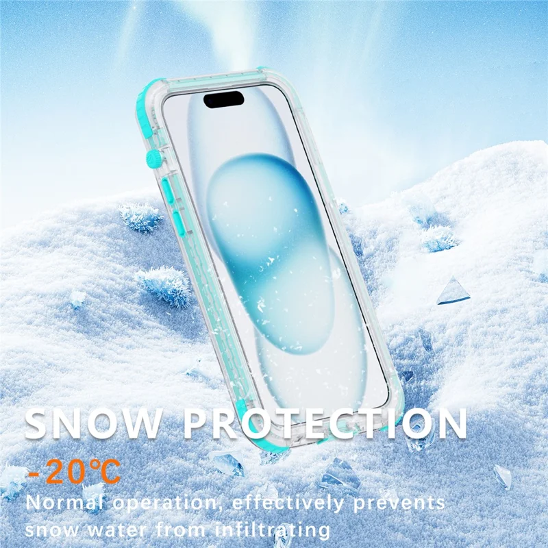 SHELLBOX CC Series For iPhone 15 IP68 Waterproof Phone Case Compatible with MagSafe Full Protection Cover - Lake Cyan
