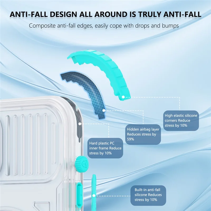 SHELLBOX CC Series For iPhone 15 IP68 Waterproof Phone Case Compatible with MagSafe Full Protection Cover - Lake Cyan