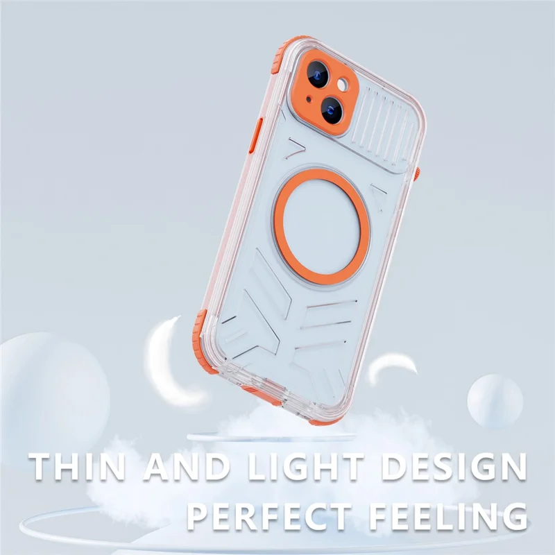 SHELLBOX CC Series For iPhone 15 Plus IP68 Waterproof Phone Case Anti-drop Cover Compatible with MagSafe - Orange