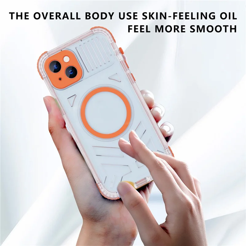 SHELLBOX CC Series For iPhone 15 Plus IP68 Waterproof Phone Case Anti-drop Cover Compatible with MagSafe - Orange