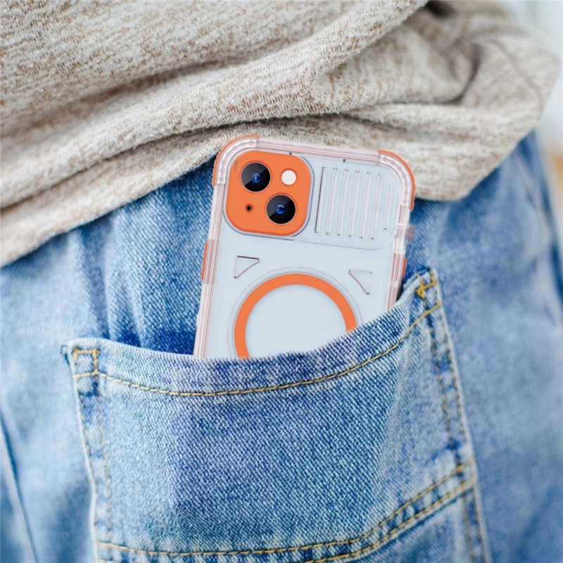 SHELLBOX CC Series For iPhone 15 Plus IP68 Waterproof Phone Case Anti-drop Cover Compatible with MagSafe - Orange