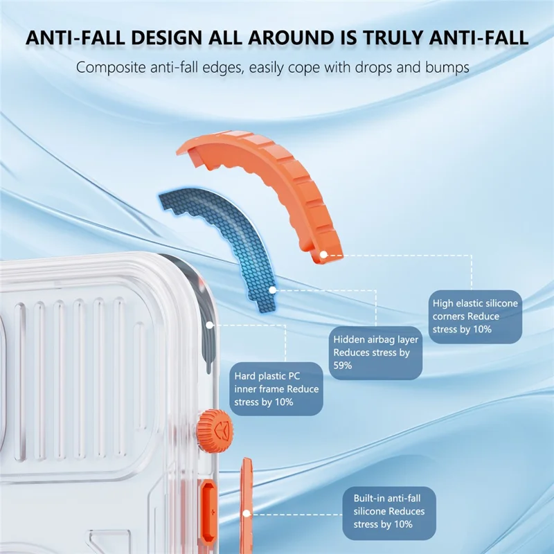 SHELLBOX CC Series For iPhone 15 Plus IP68 Waterproof Phone Case Anti-drop Cover Compatible with MagSafe - Orange