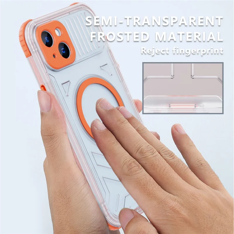 SHELLBOX CC Series For iPhone 15 Plus IP68 Waterproof Phone Case Anti-drop Cover Compatible with MagSafe - Orange