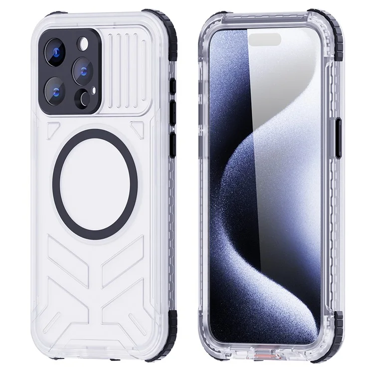 SHELLBOX Série CC pour iPhone 15 Pro Max IP68 Étui de protection complète étanche à l'eau compatible avec MagSafe - Noir